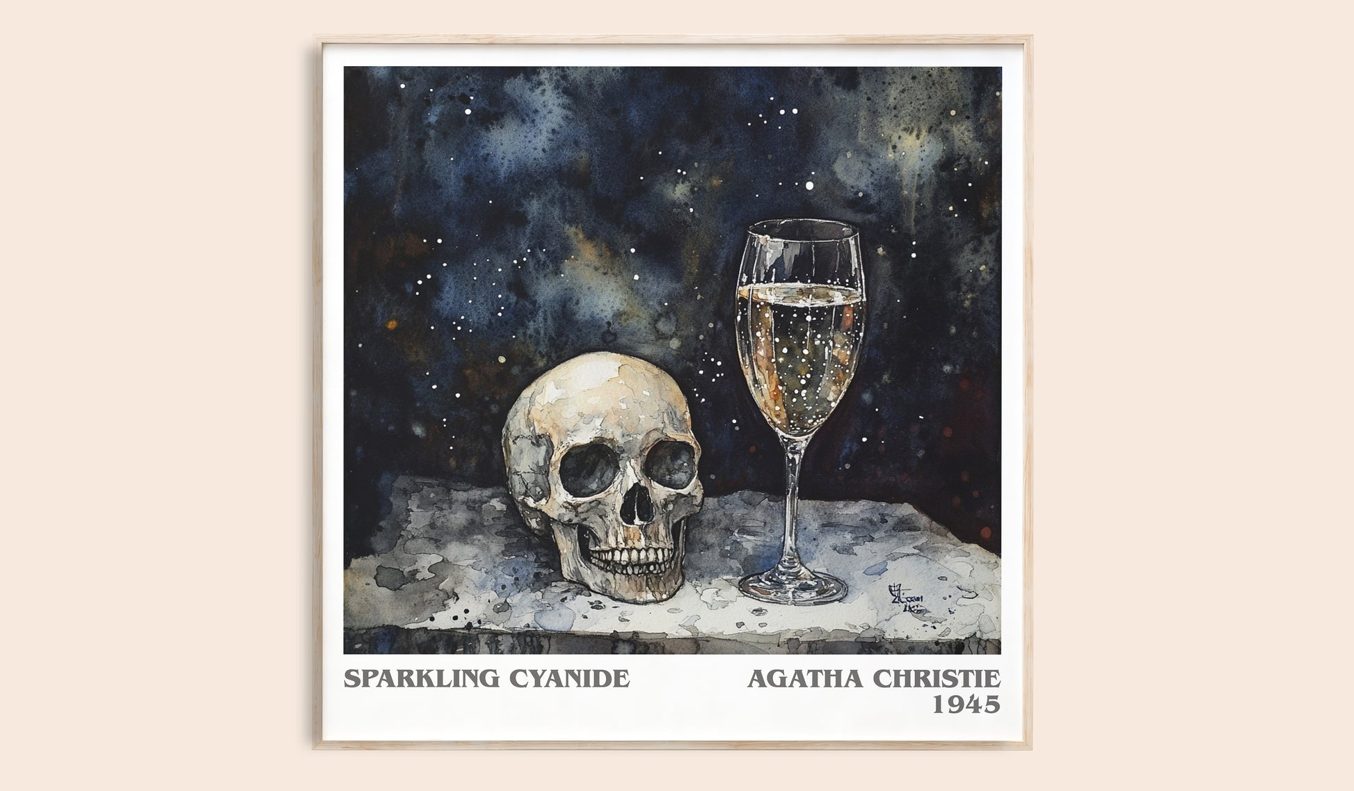 Sparkling Cyanide literary book poster by Agatha Christie – framed literary art print