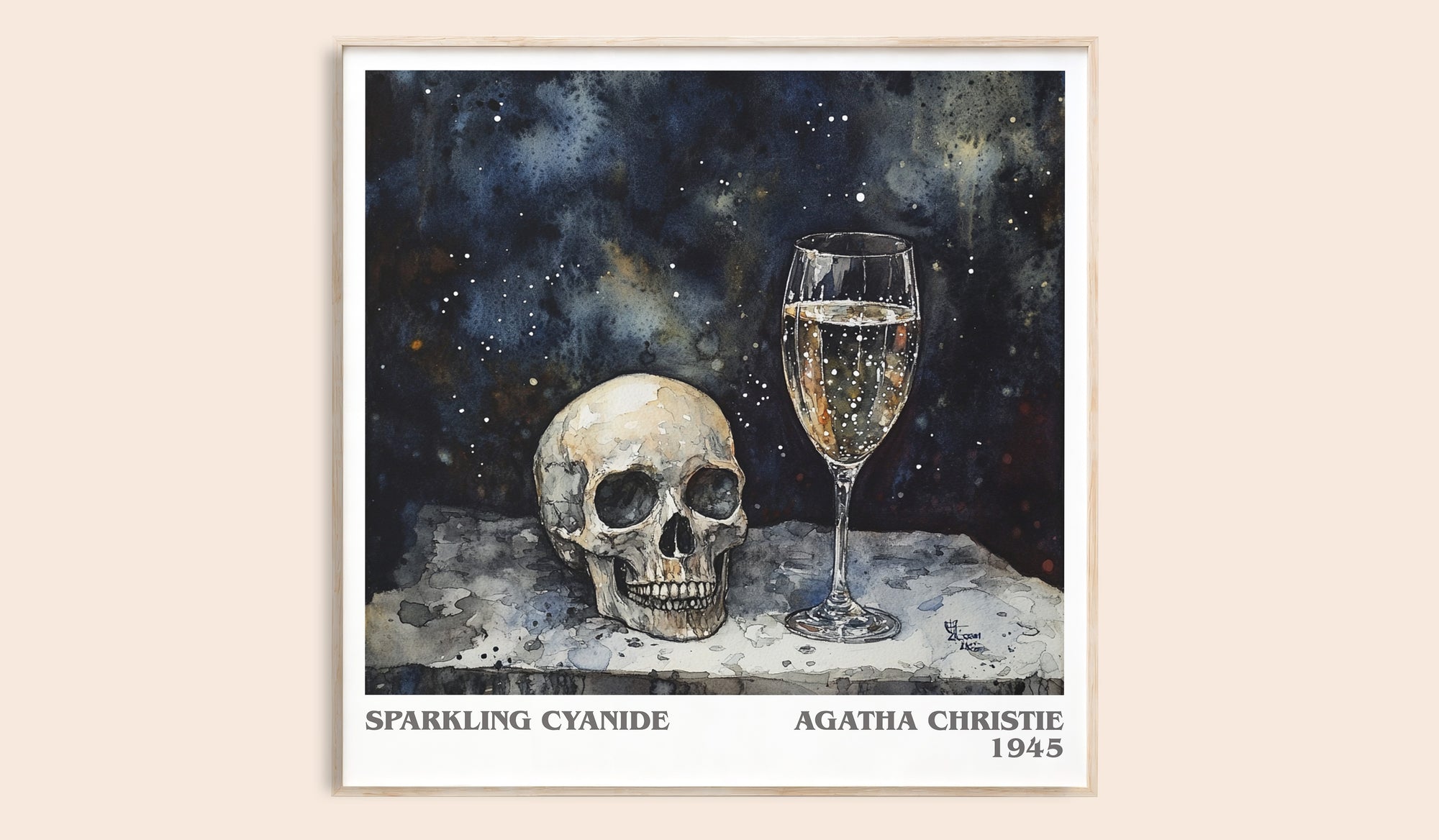 Sparkling Cyanide literary book poster by Agatha Christie – framed literary art print