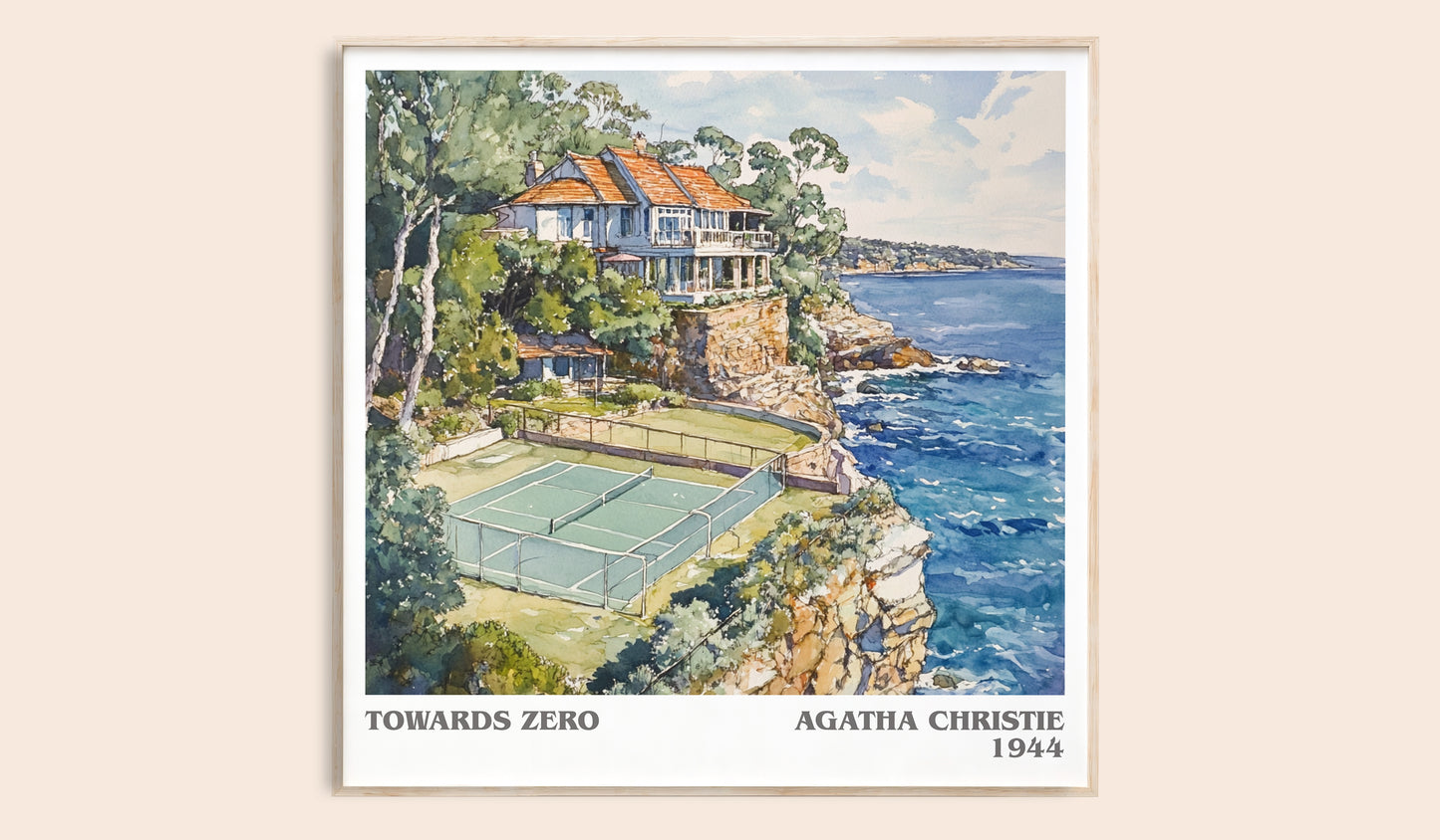 Towards Zero literary book poster by Agatha Christie – framed literary art print