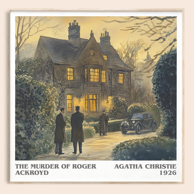 The Murder of Roger Ackroyd literary book poster by Agatha Christie – framed literary art print