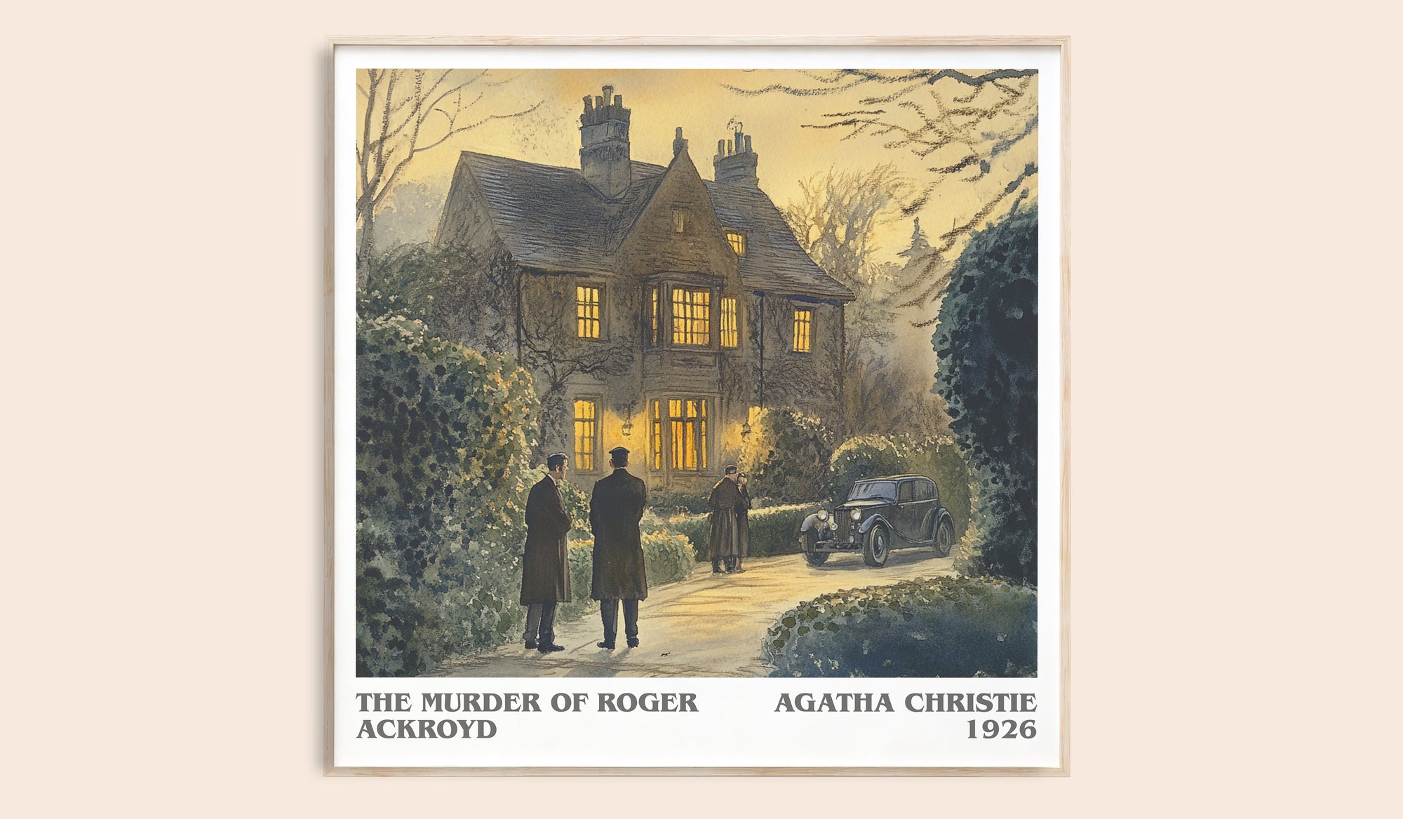 The Murder of Roger Ackroyd literary book poster by Agatha Christie – framed literary art print