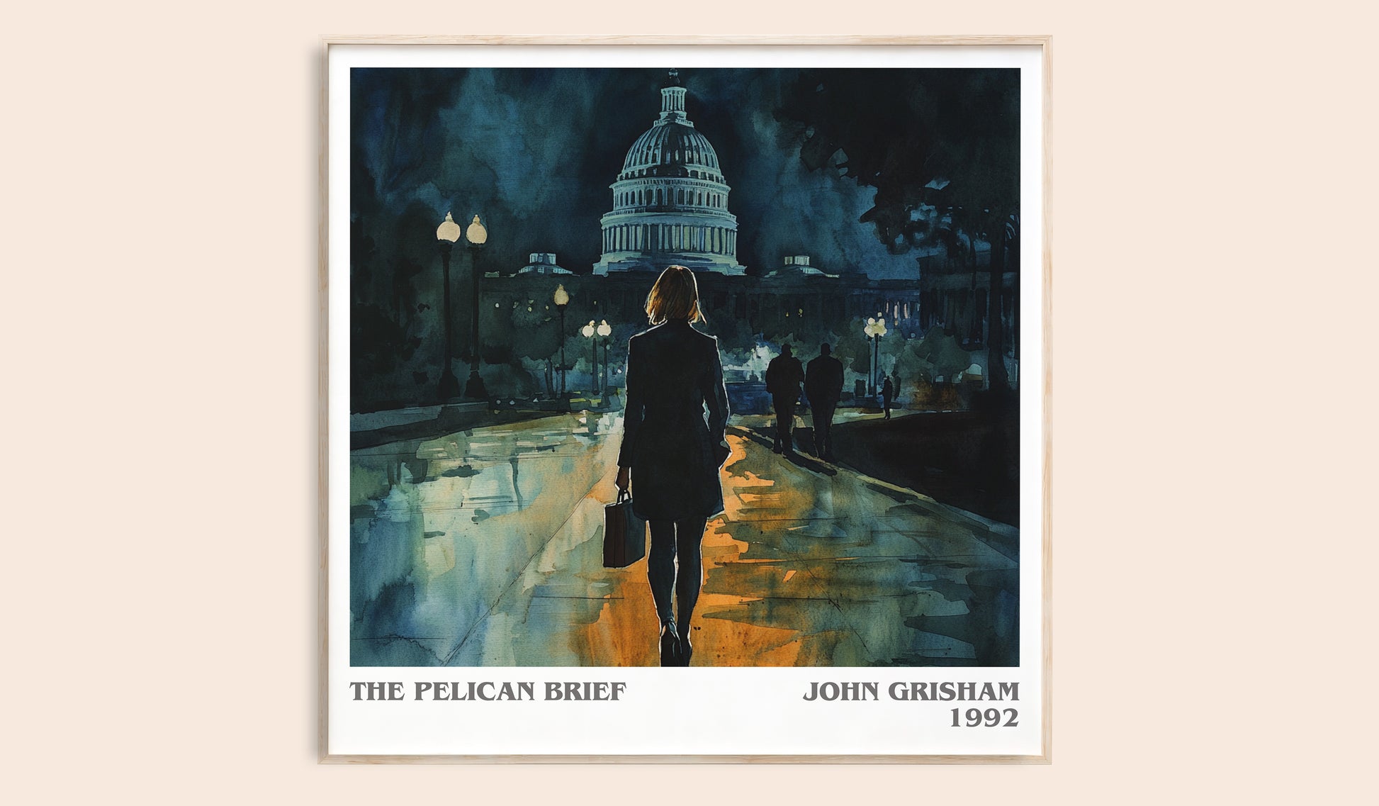 The Pelican Brief literary book poster by John Grisham – framed literary art print
