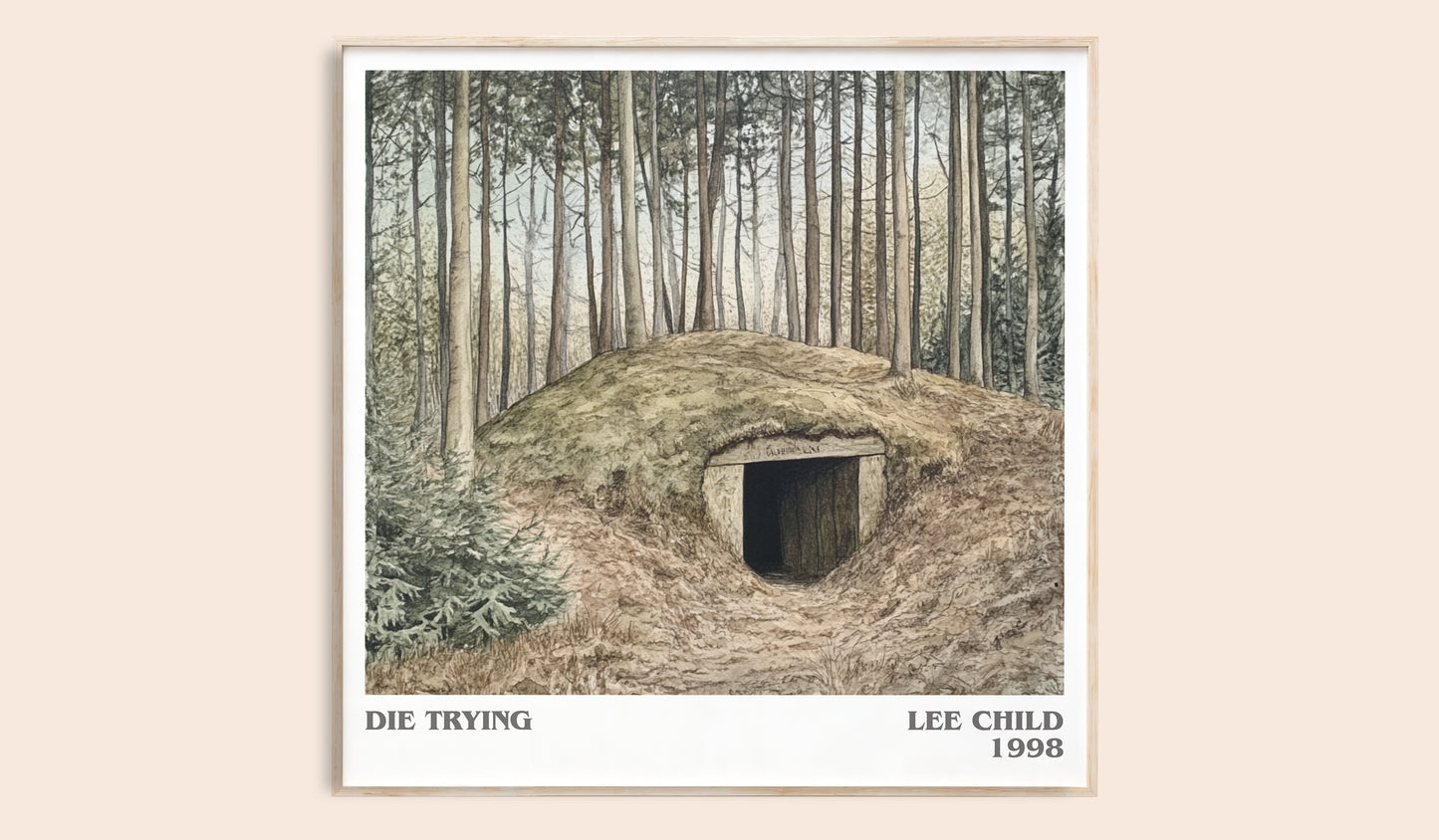 Die Trying literary book poster by Lee Child – framed literary art print