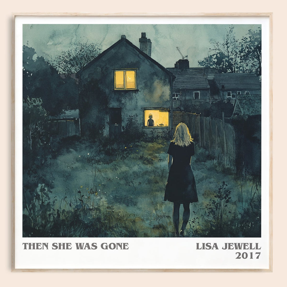 Then She Was Gone literary book poster by Lisa Jewell – framed literary art print