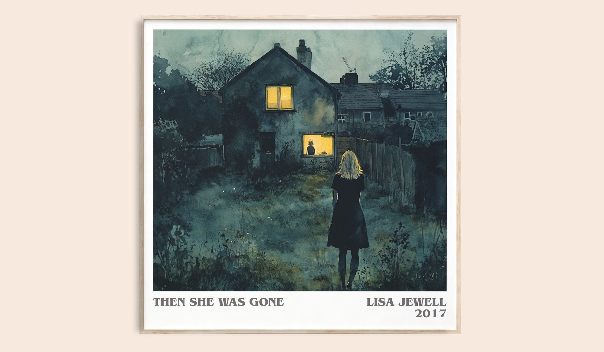 Then She Was Gone literary book poster by Lisa Jewell – framed literary art print