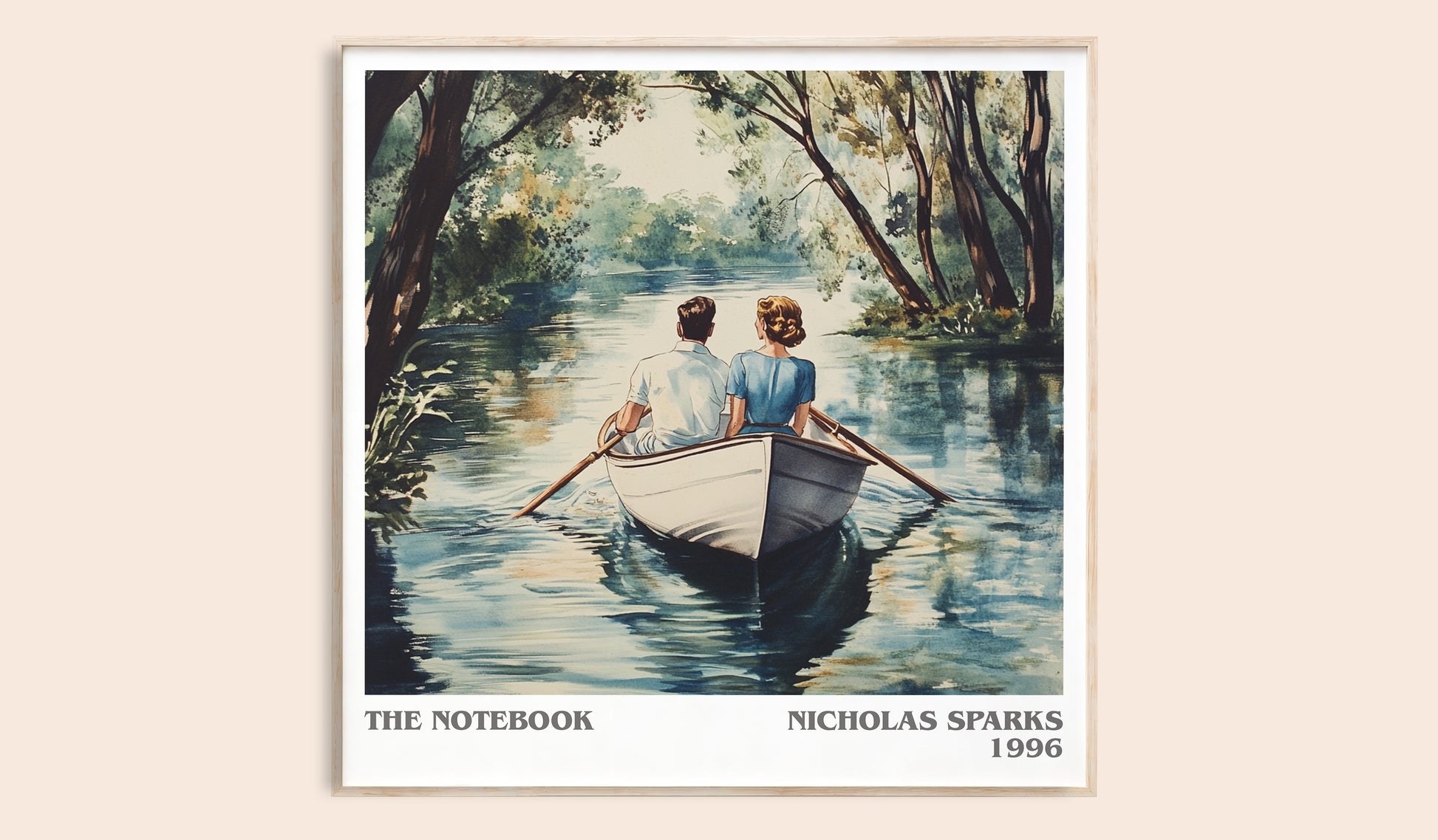 The Notebook literary book poster by Nicholas Sparks – framed literary art print
