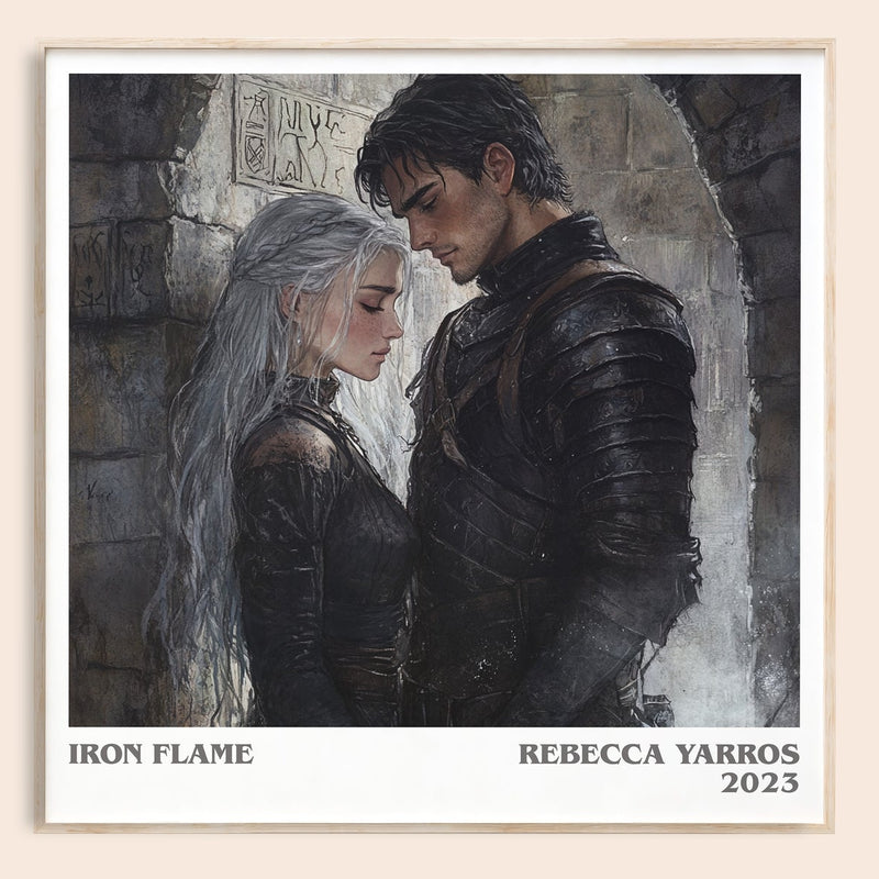 Iron Flame literary book poster by Rebecca Yarros – framed literary art print