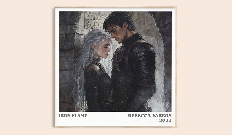 Iron Flame literary book poster by Rebecca Yarros – framed literary art print