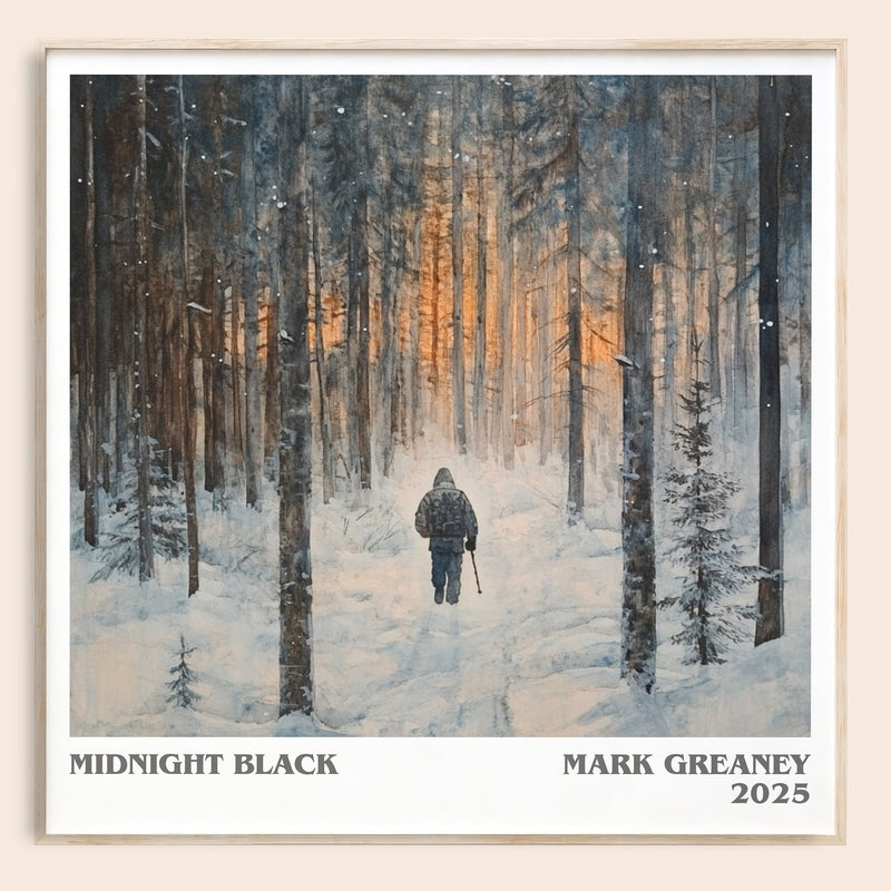 Midnight Black literary book poster by Mark Greaney – framed literary art print