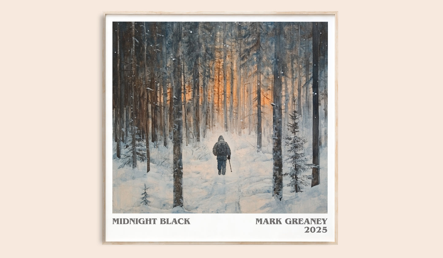 Midnight Black literary book poster by Mark Greaney – framed literary art print