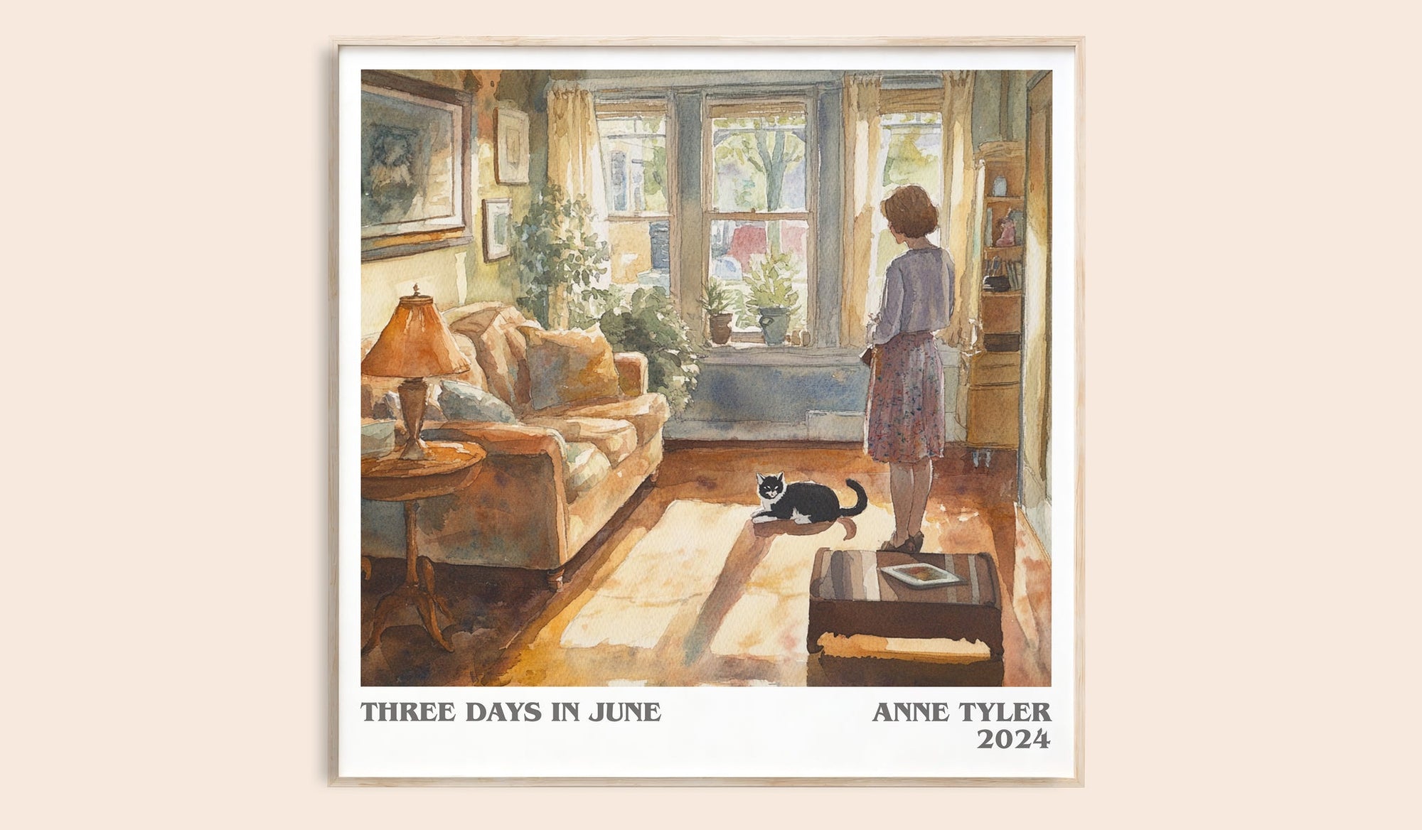 Three Days In June literary book poster by Anne Tyler – framed literary art print