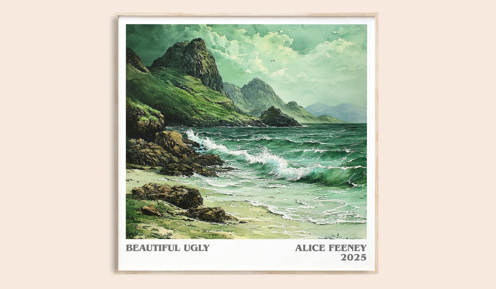 Beautiful Ugly literary book poster by Alice Feeney – framed literary art print