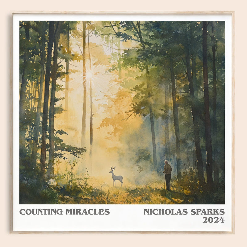 Counting Miracles literary book poster by Nicholas Sparks – framed literary art print
