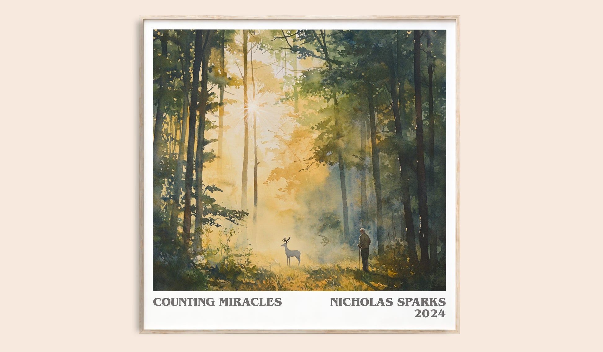 Counting Miracles literary book poster by Nicholas Sparks – framed literary art print