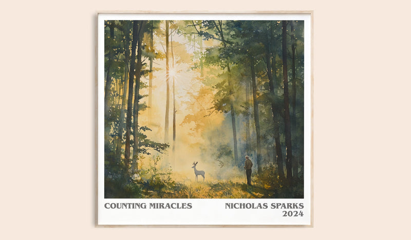 Counting Miracles literary book poster by Nicholas Sparks – framed literary art print