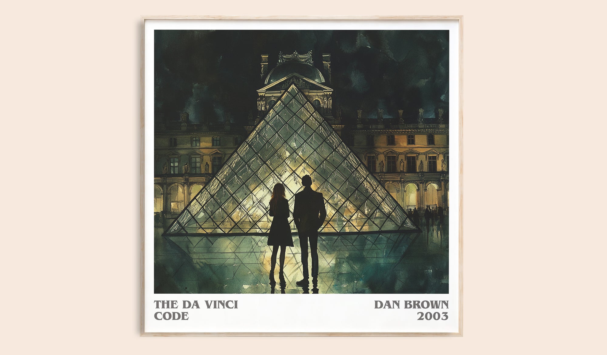 The Da Vinci Code literary book poster by Dan Brown – framed literary art print
