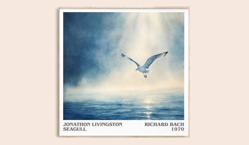 Jonathan Livingston Seagull literary book poster by RICHARD BACH – framed literary art print