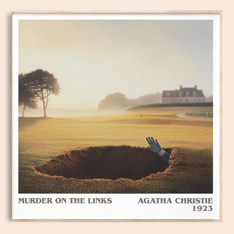 The Murder on the Links literary book poster by Agatha Christie – framed literary art print