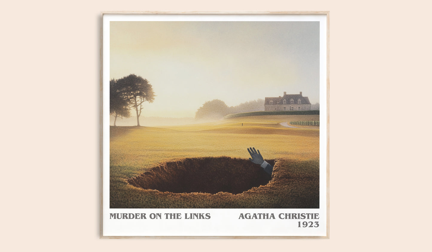 The Murder on the Links literary book poster by Agatha Christie – framed literary art print