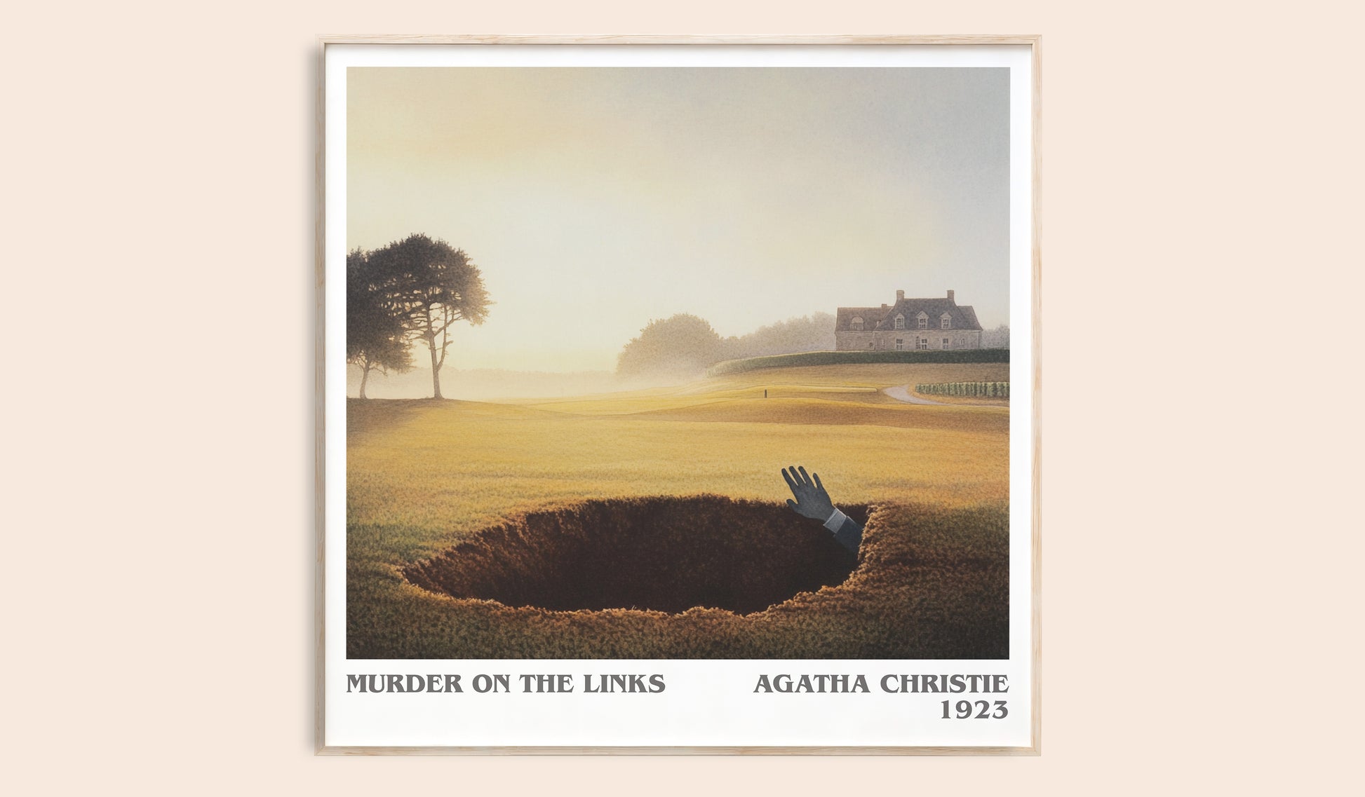 The Murder on the Links literary book poster by Agatha Christie – framed literary art print