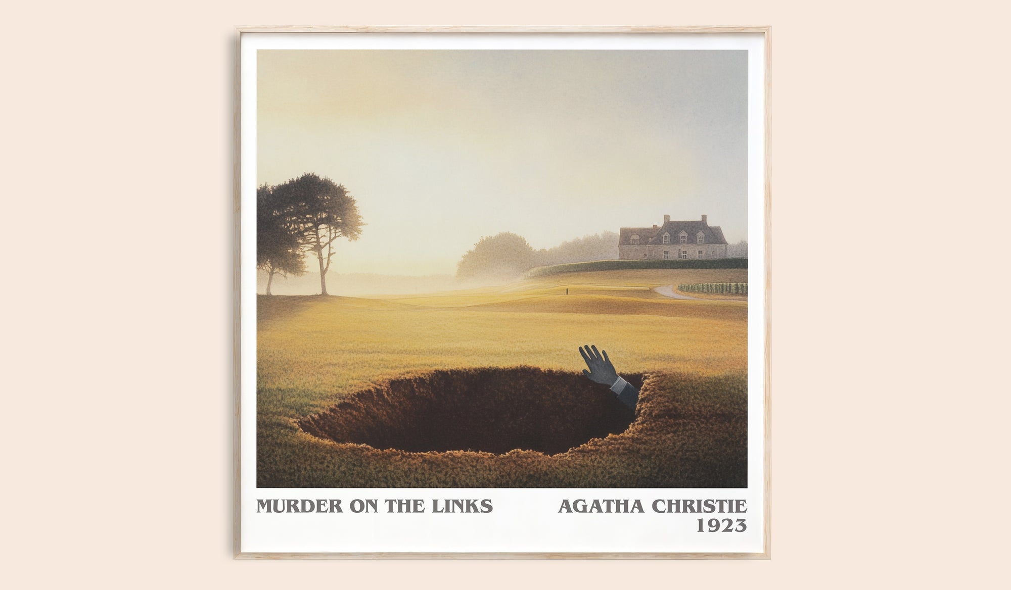 The Murder on the Links literary book poster by Agatha Christie – framed literary art print