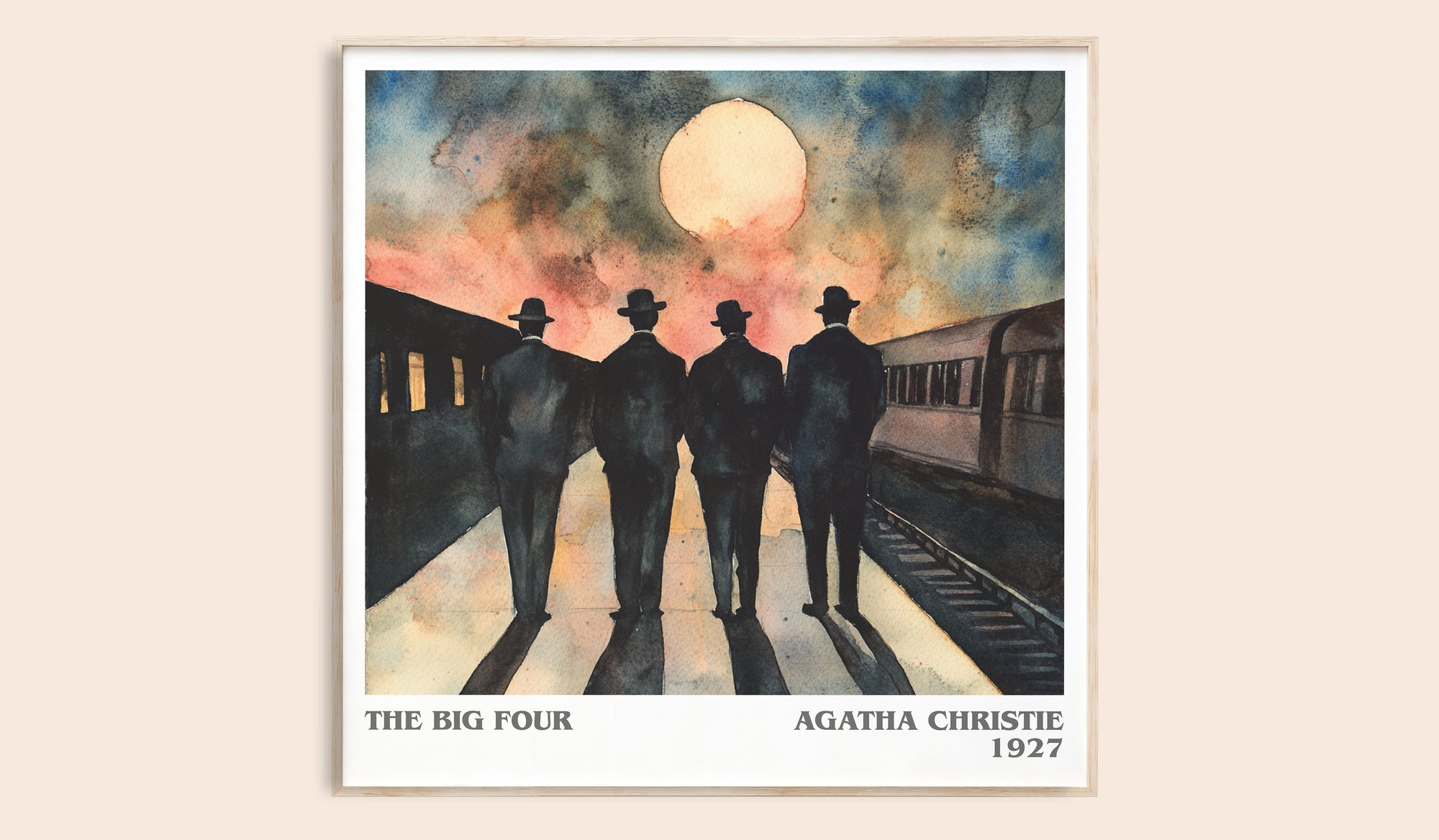The Big Four literary book poster by Agatha Christie – framed literary art print