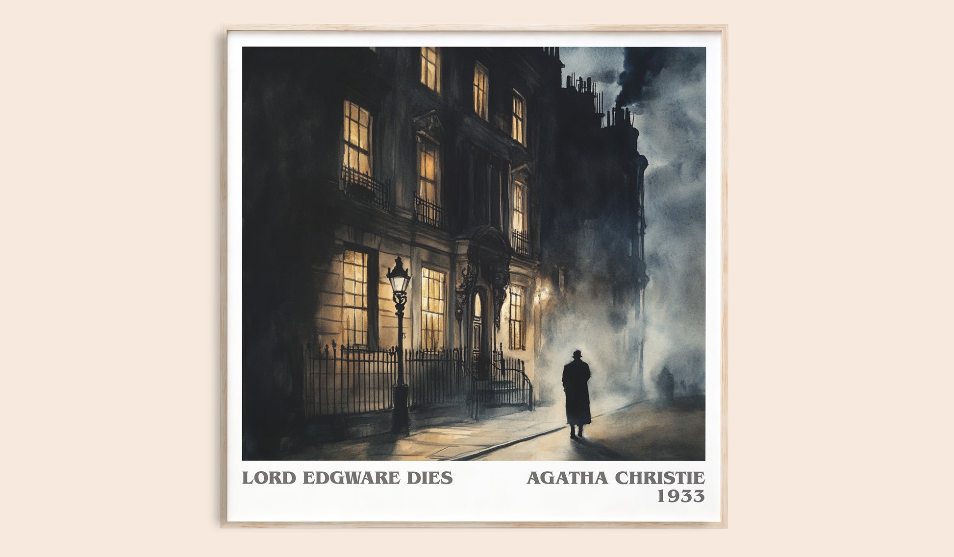 Lord Edgware Dies literary book poster by Agatha Christie – framed literary art print