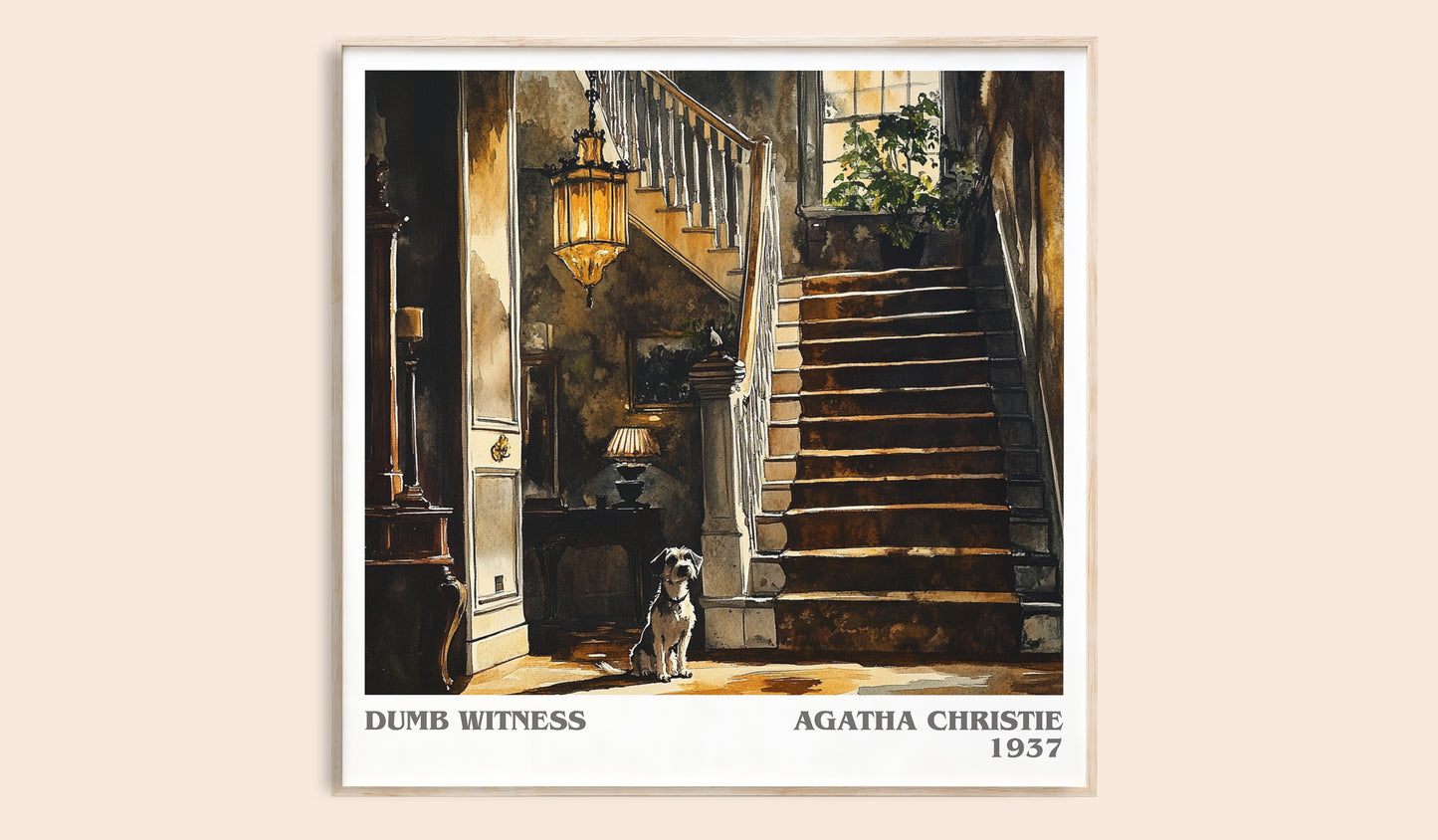 Dumb Witness literary book poster by Agatha Christie – framed literary art print
