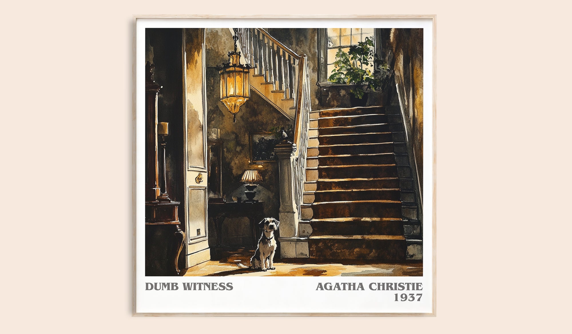 Dumb Witness literary book poster by Agatha Christie – framed literary art print