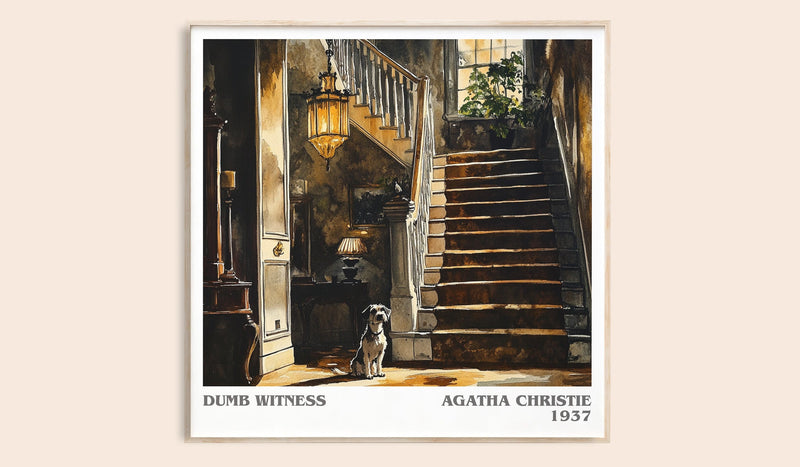 Dumb Witness literary book poster by Agatha Christie – framed literary art print