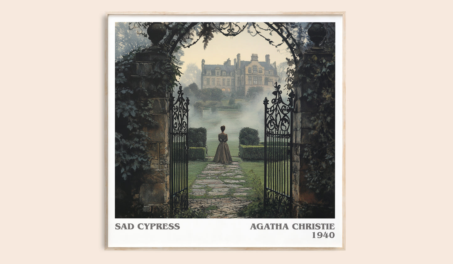 Sad Cypress literary book poster by Agatha Christie – framed literary art print