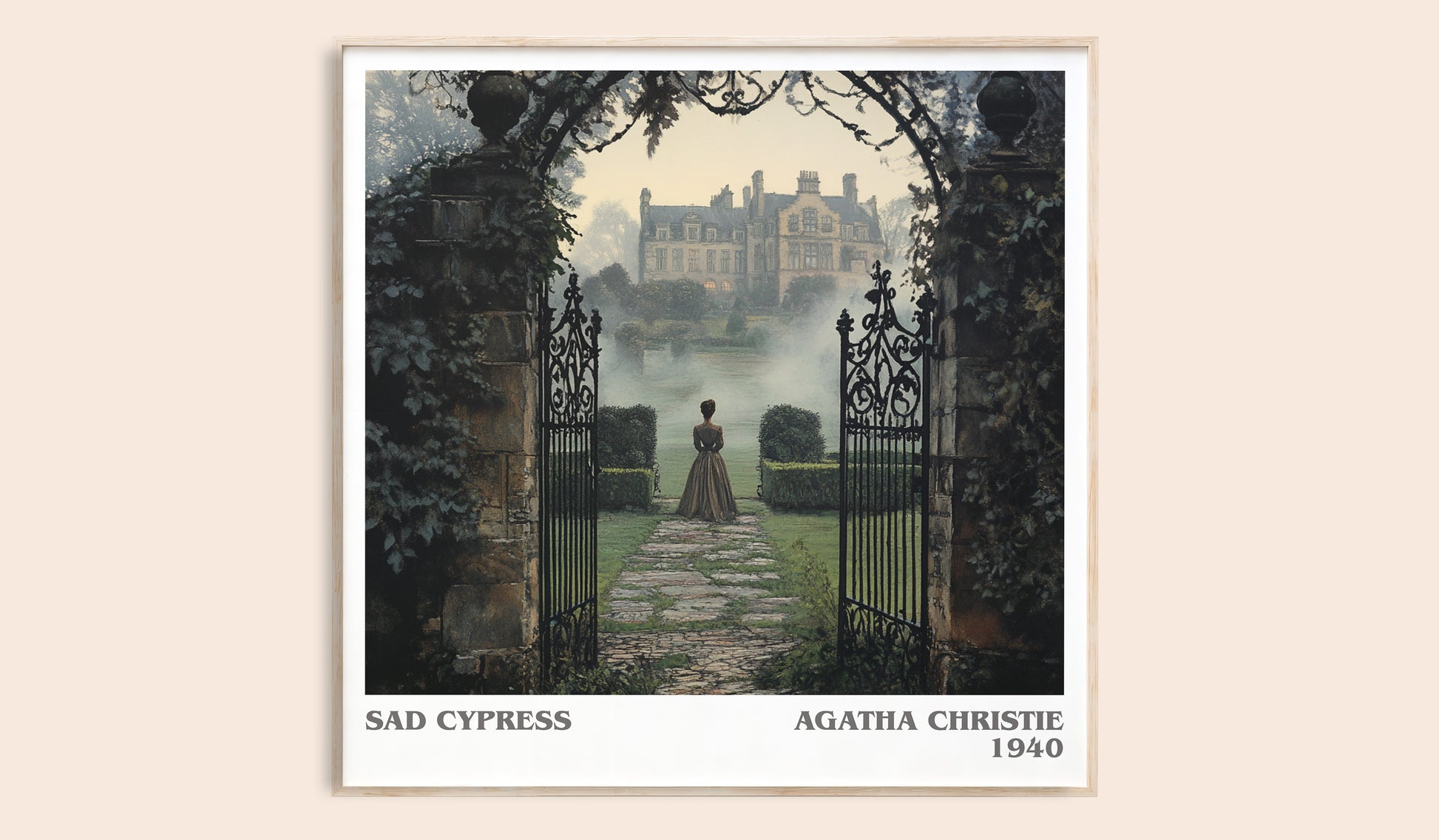 Sad Cypress literary book poster by Agatha Christie – framed literary art print