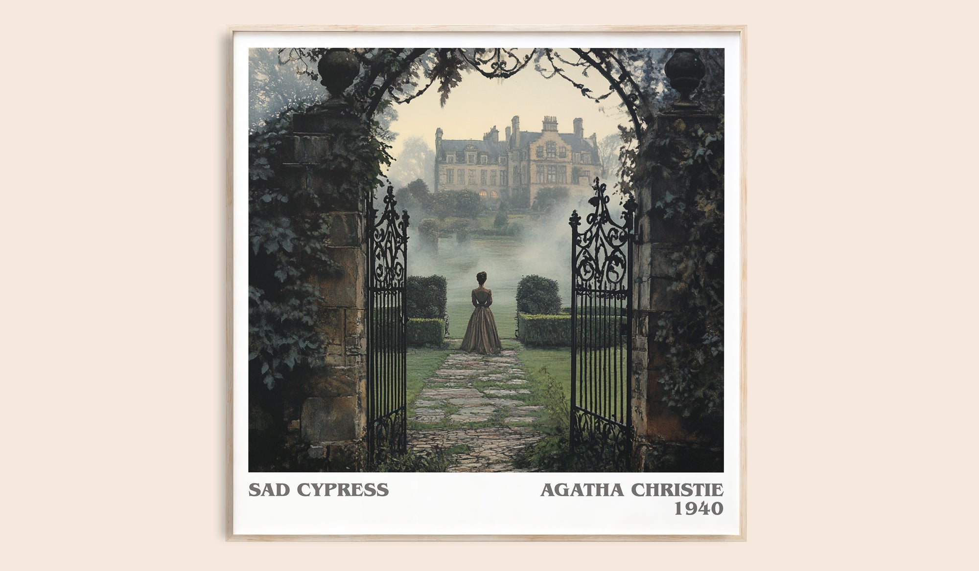 Sad Cypress literary book poster by Agatha Christie – framed literary art print