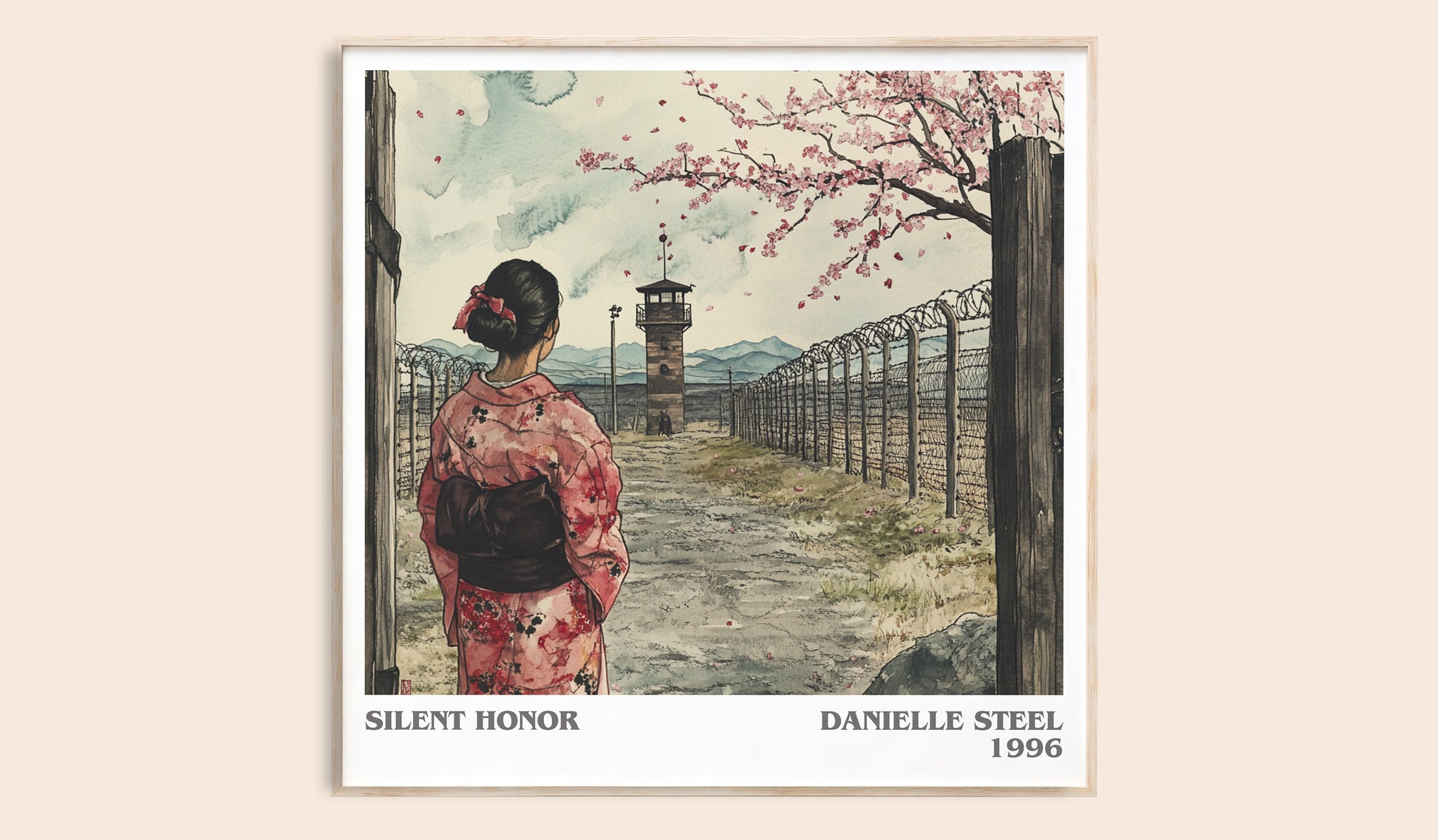 Silent Honour literary book poster by Danielle Steel – framed literary art print