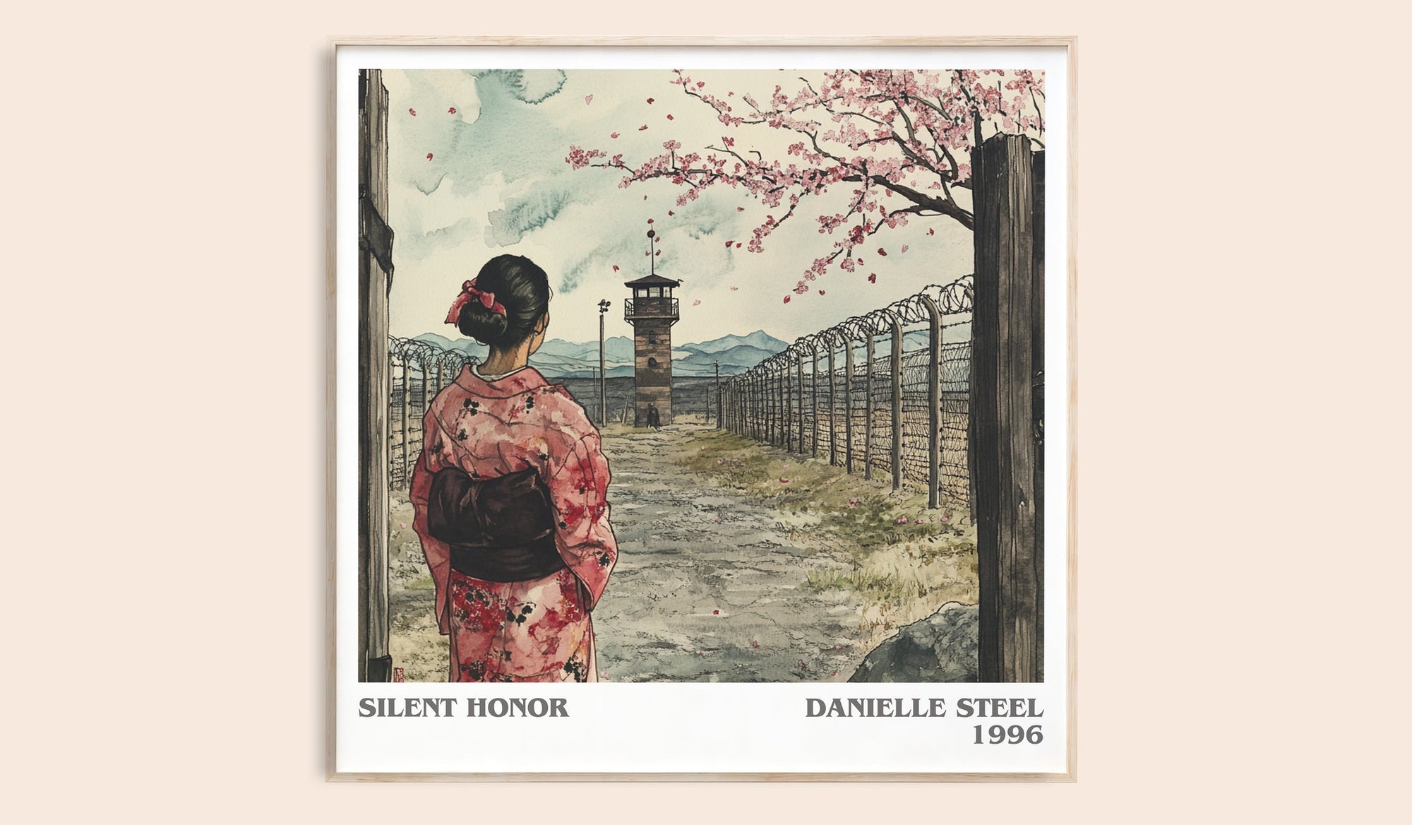 Silent Honour literary book poster by Danielle Steel – framed literary art print