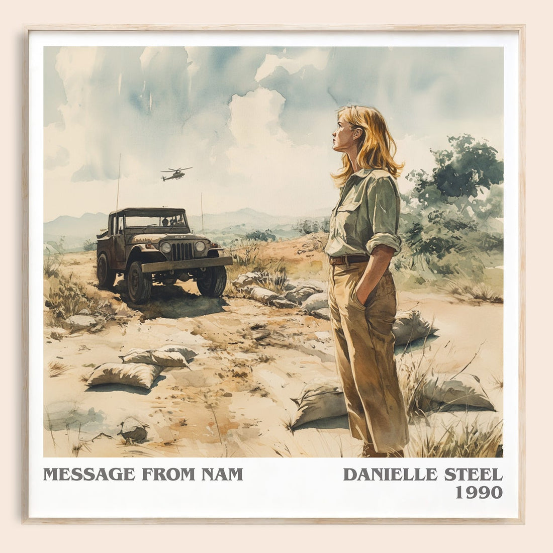 Message from Nam literary book poster by Danielle Steel – framed literary art print
