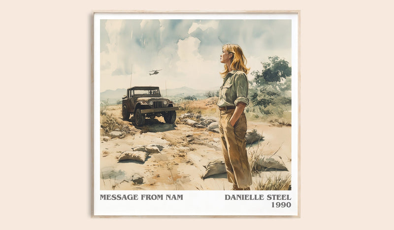 Message from Nam literary book poster by Danielle Steel – framed literary art print