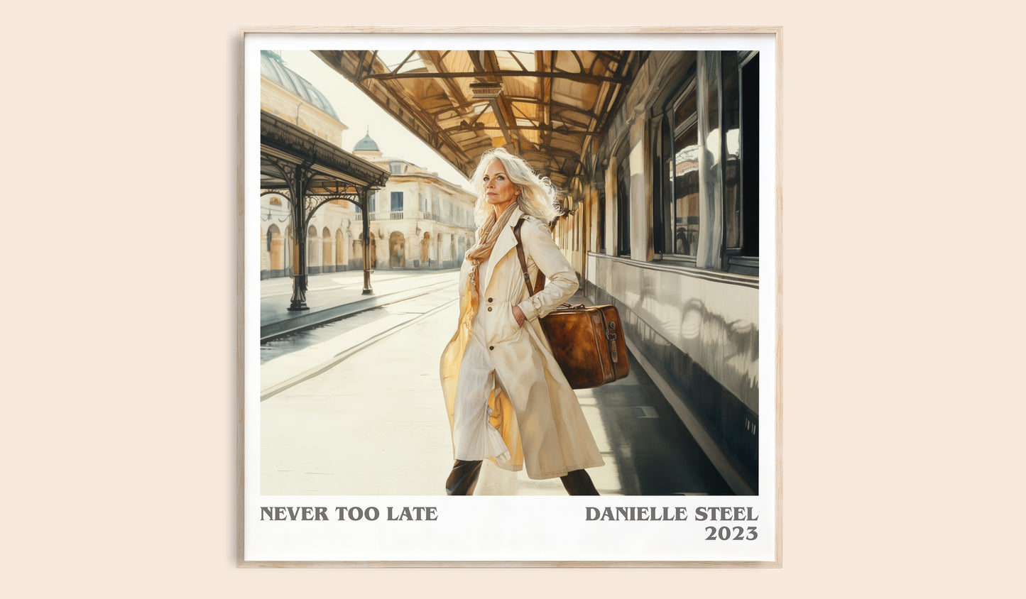 Never Too Late literary book poster by Danielle Steel – framed literary art print