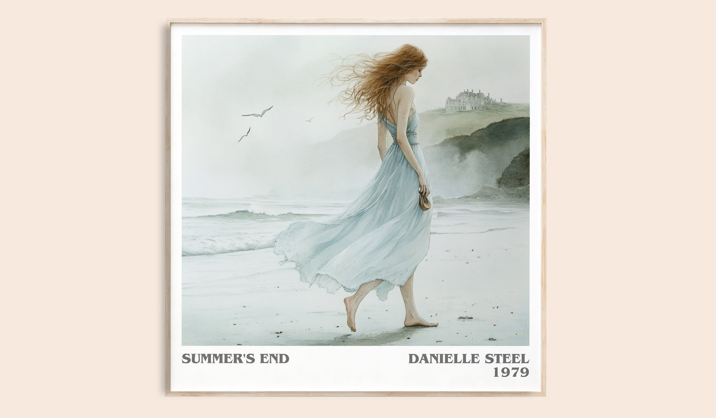 Summer's End literary book poster by Danielle Steel – framed literary art print