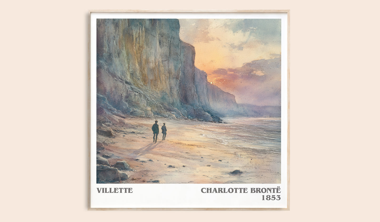 Villette literary book poster by Charlotte Brontë – framed literary art print