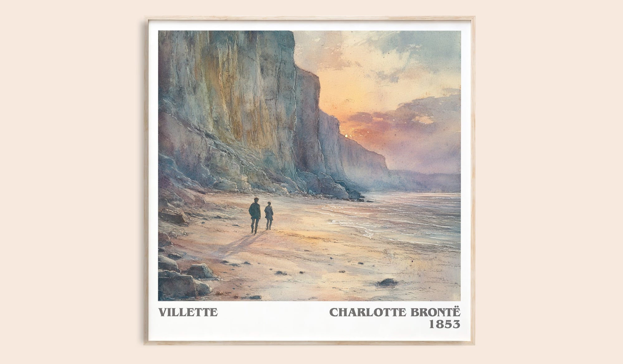 Villette literary book poster by Charlotte Brontë – framed literary art print