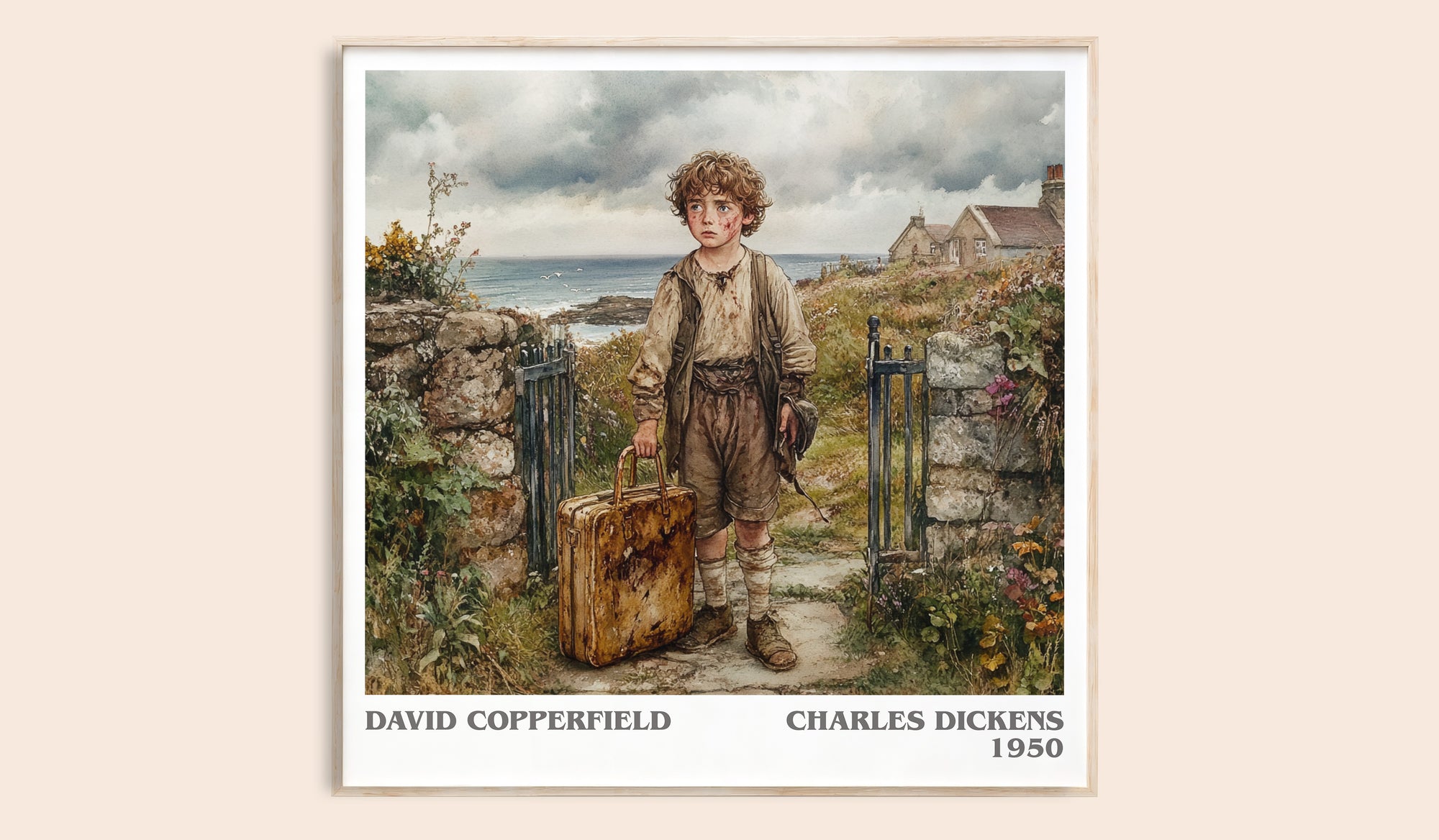 David Copperfield literary book poster by Charles Dickens – framed literary art print