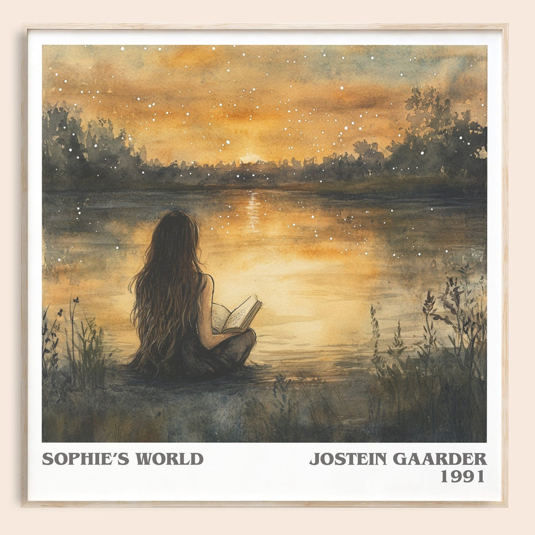 Sophie's World literary book poster by Jostein Gaarder – framed literary art print
