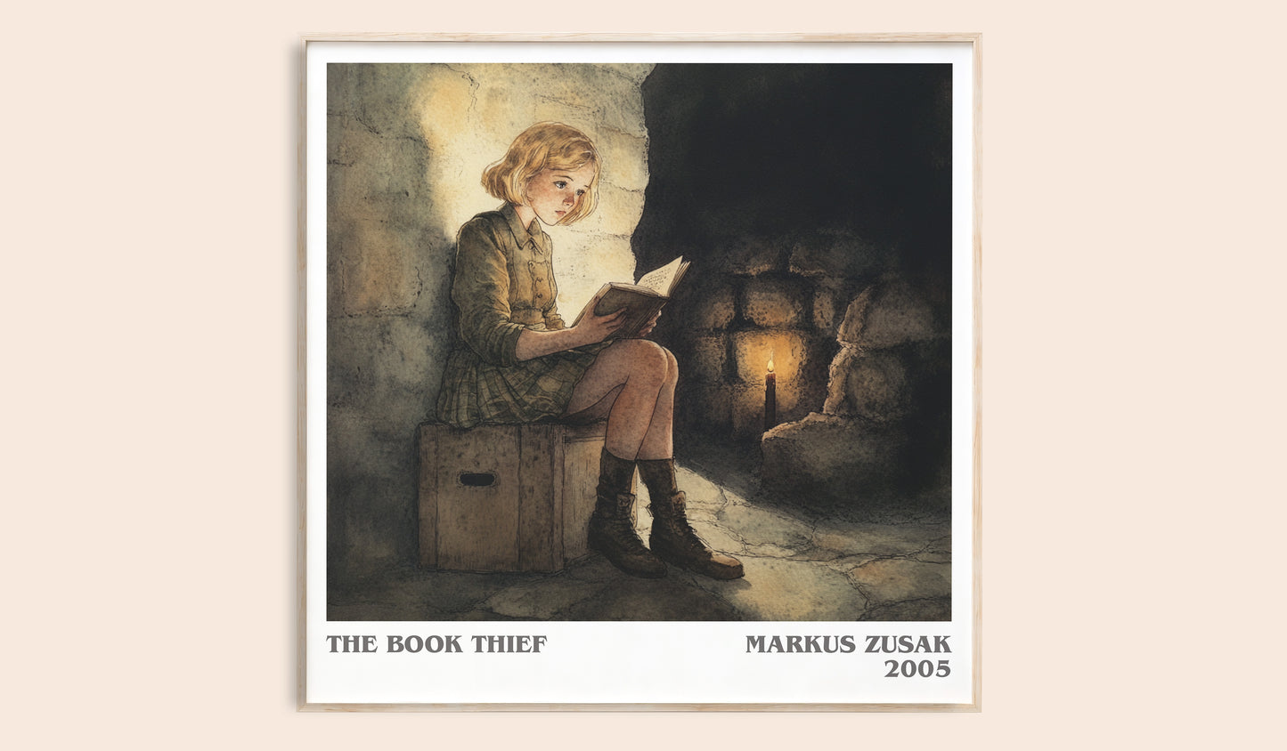 The Book Thief literary book poster by Markus Zusak – framed literary art print