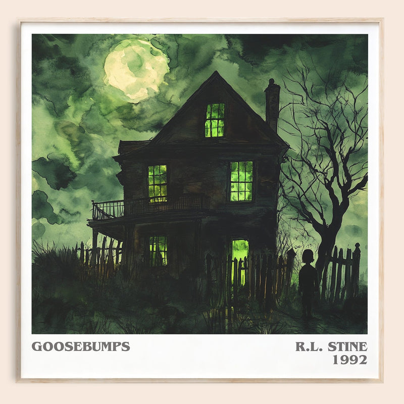 Goosebumps literary book poster by R.L. Stine – framed literary art print