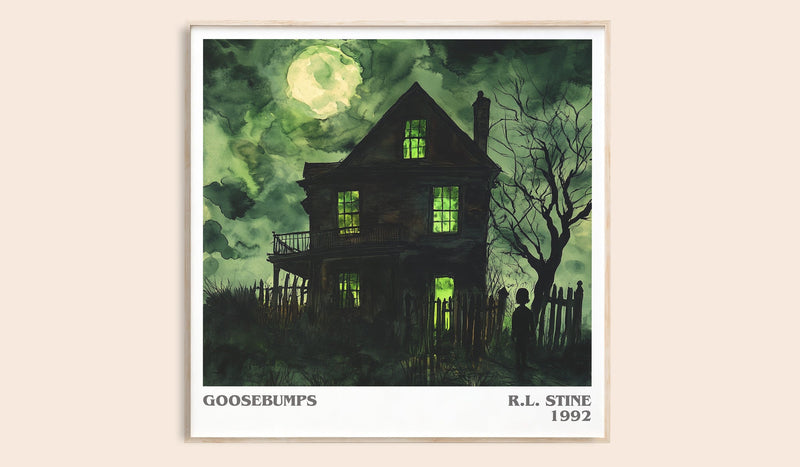 Goosebumps literary book poster by R.L. Stine – framed literary art print