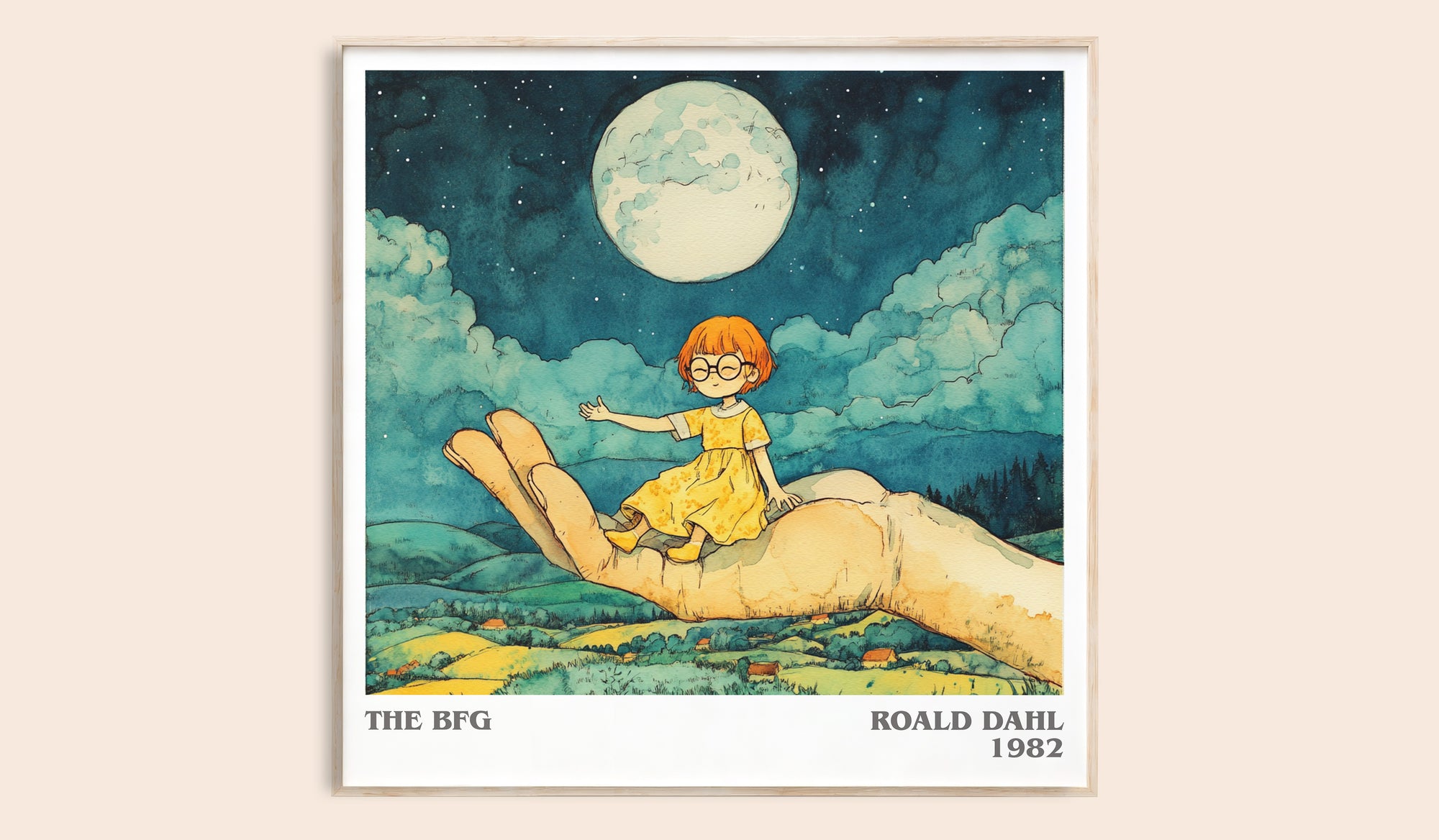 The BFG by Roald Dahl | Square Bookish Poster | Inspired Fan Art Print | Free Delivery