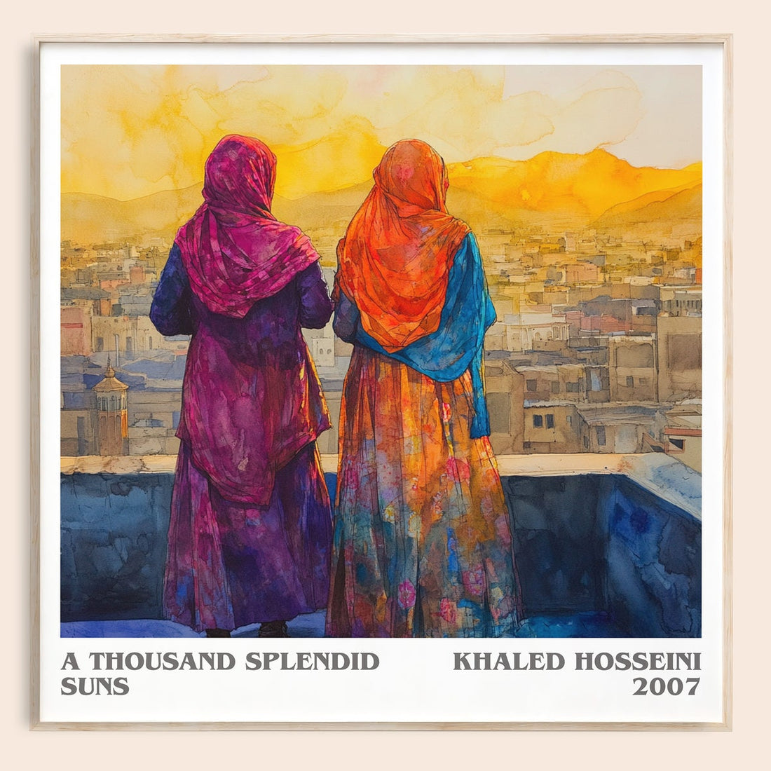A Thousand Splendid Suns literary book poster by Khaled Hosseini – framed literary art print