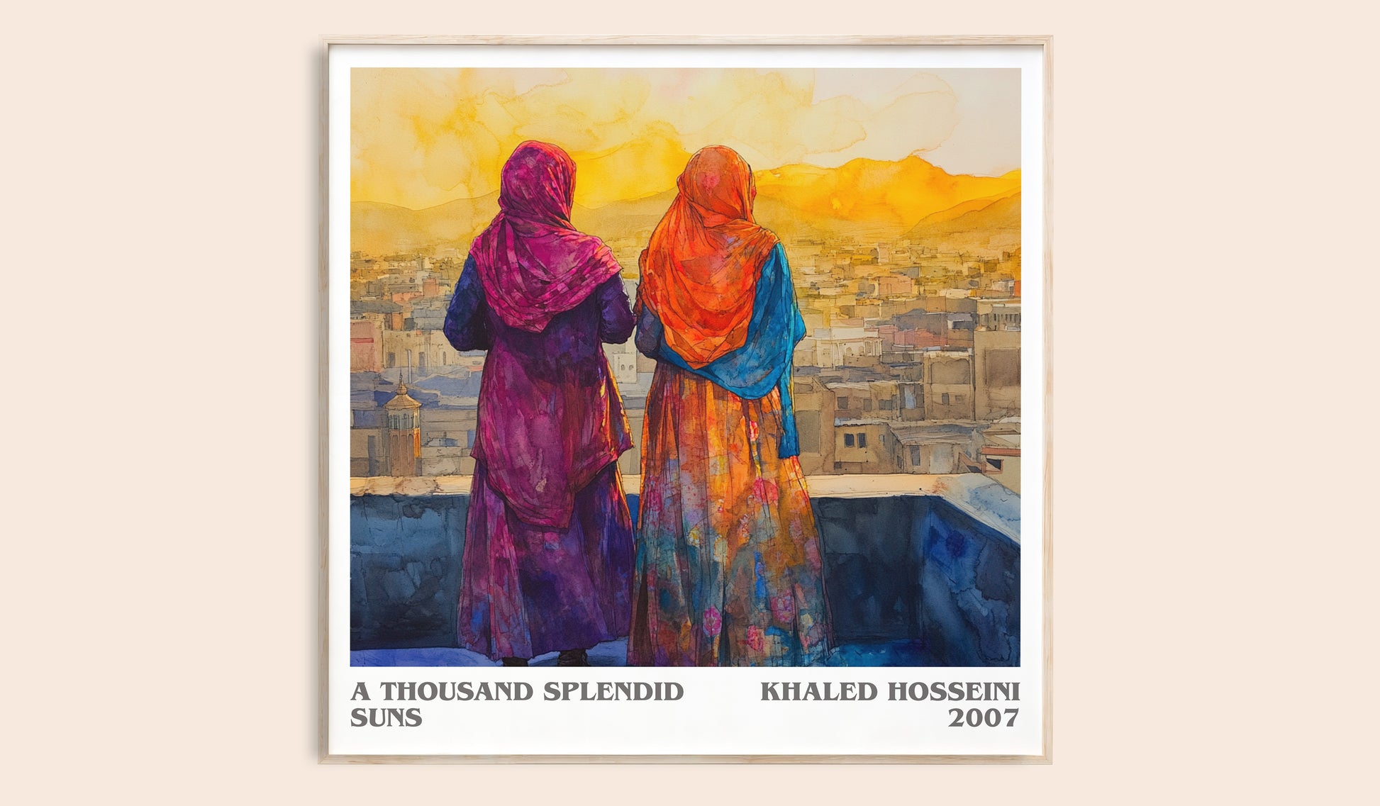 A Thousand Splendid Suns literary book poster by Khaled Hosseini – framed literary art print