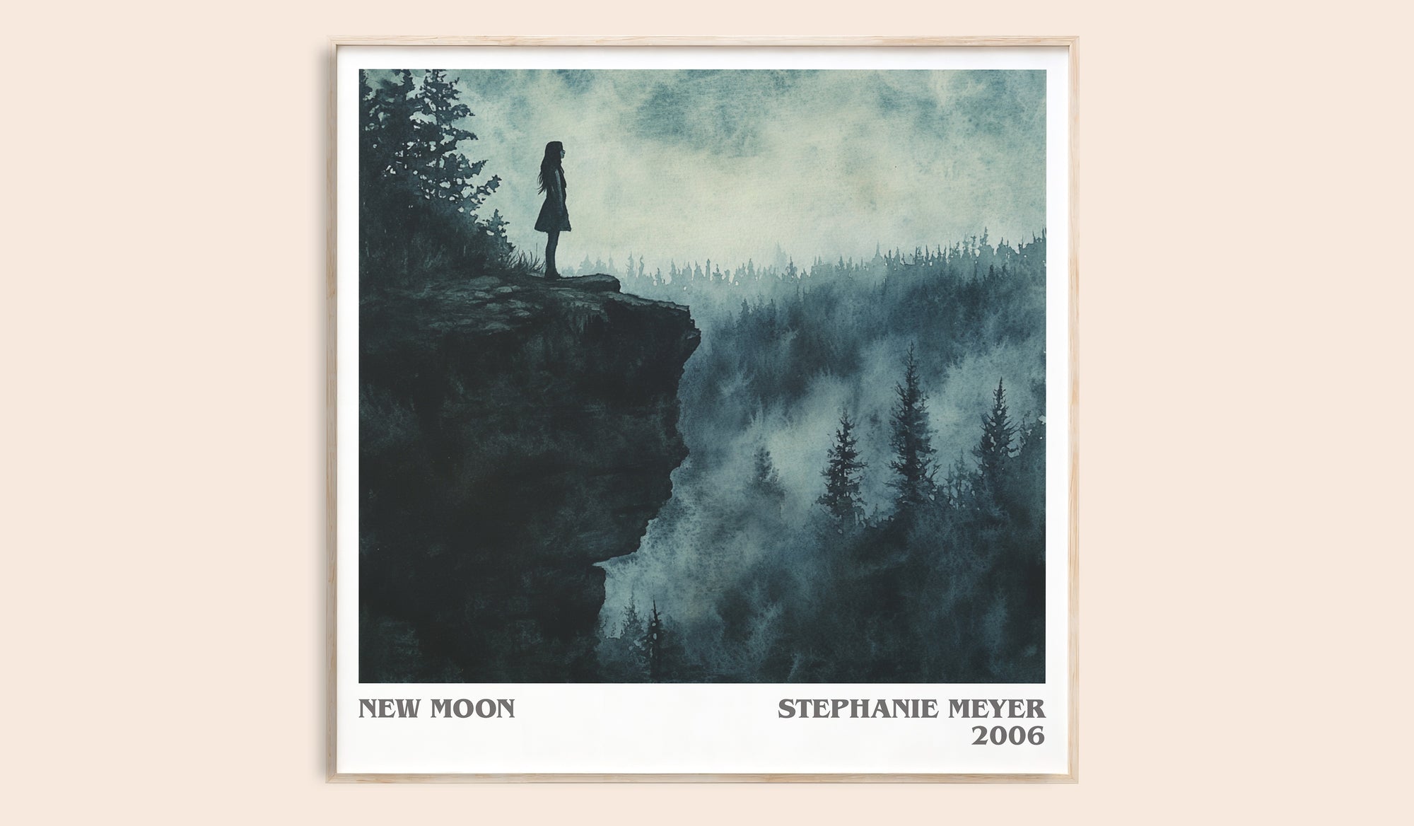 New Moon literary book poster by Stephenie Meyer – framed literary art print